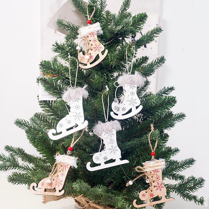 

1set 3pcs New Year Natural Wood Christmas Tree Pendants Hanging Ornaments Wooden Crafts Xmas Party Decor Home Decoration 629691