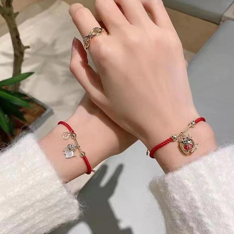 

Charm Bracelets Year Of The Ox Red Rope Bracelet Braided Transfer Lucky Temperament Zodiac Hand Women Lovers Gifts Fashion Jewelry