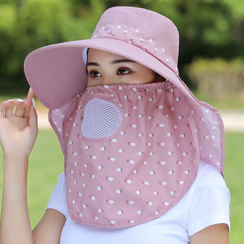 

Women Men Cotton Sunhat Protection Sun Hat Removable Neck Face Flap Cap, Ht5007pk2