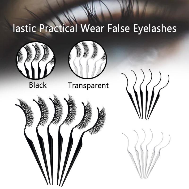 

6pcs Extension Wear Customer Try It On False Eyelashes Plastic Magnetic Display Stick Makeup Cosmetic Tools Grafting Practical