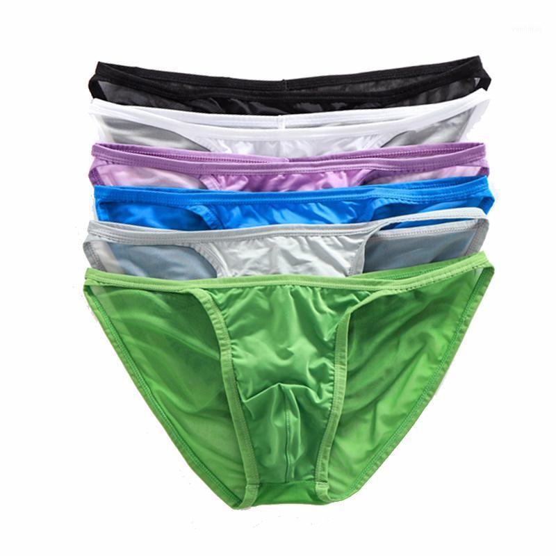 

6PCS/Lot Sexy Mens Briefs Underwear Mini Bikini Transparent Low Rise Underpants Male Slip Homme Panties Bulge Pouch Lingerie1