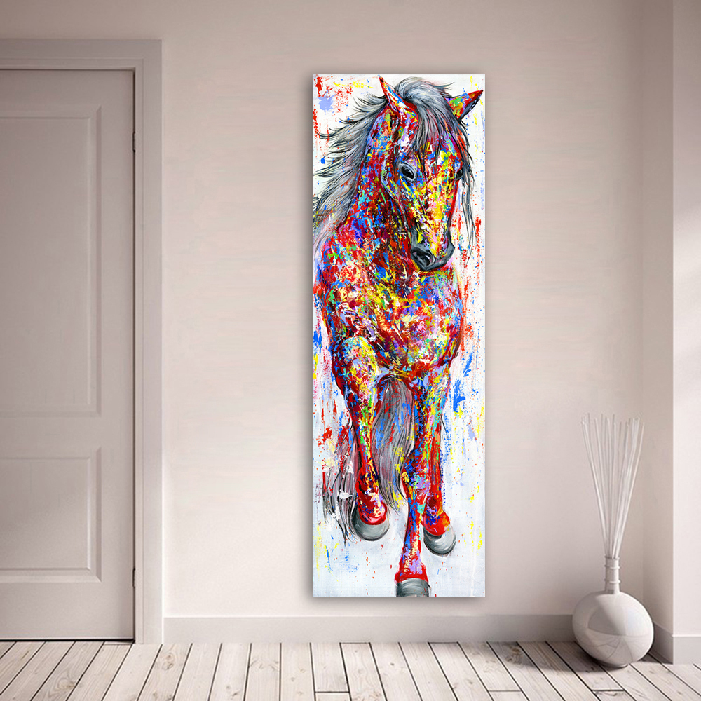 

QKART Wall Art Painting Canvas Print Animal Picture Animal Prints Poster The Standing Horse For Living Room Home Decor No Frame LJ201128