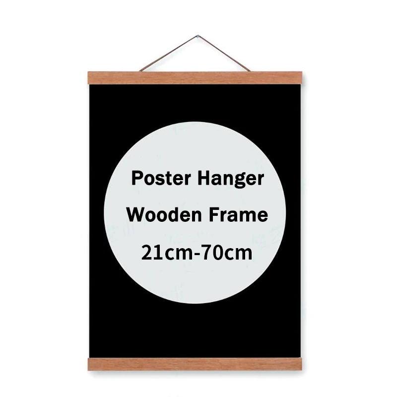 

Magnetic Poster Hanger Frame For Canvas Painting Wall Art Print Photo Picture Artwork Teak Wooden Natural Reusable Home Decor