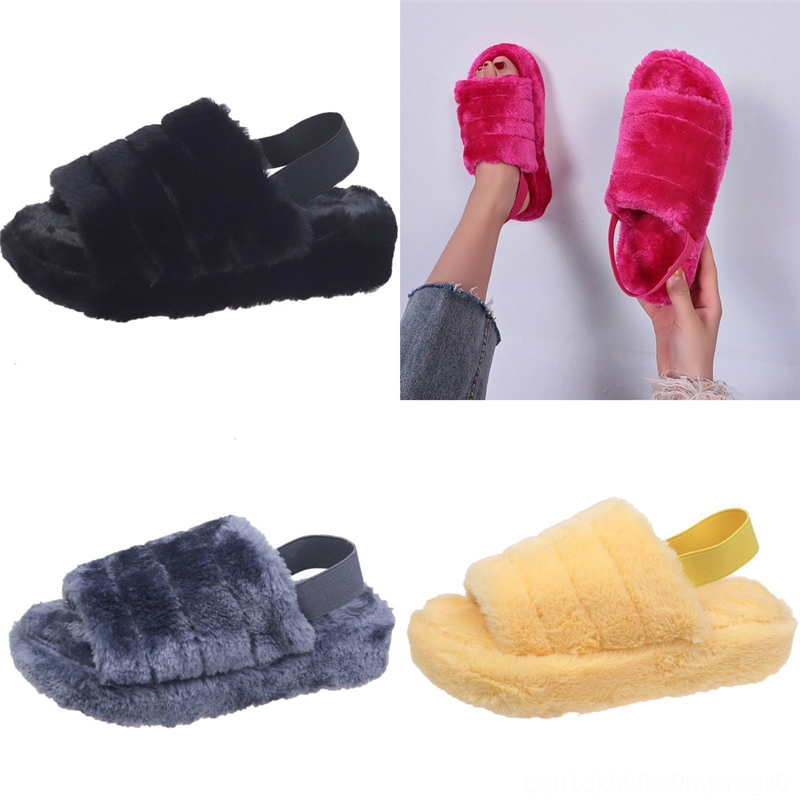 

FhQQW Luxury Designer sandals leather loafers Fur Muller Fashion withslipper high quality women Princetown slipper Casual Fur, Black
