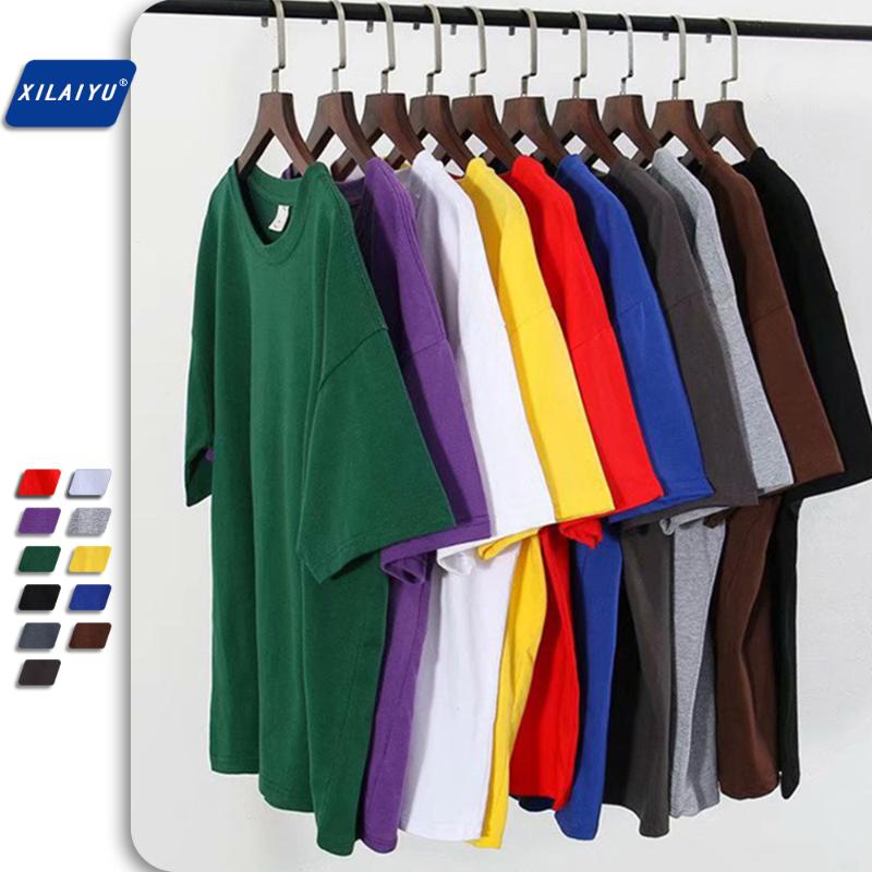 

Pure colors loose men/women T Shirt Solid Fashion Tee Oversized Summer male Hip Hop Plus Size Top, Black