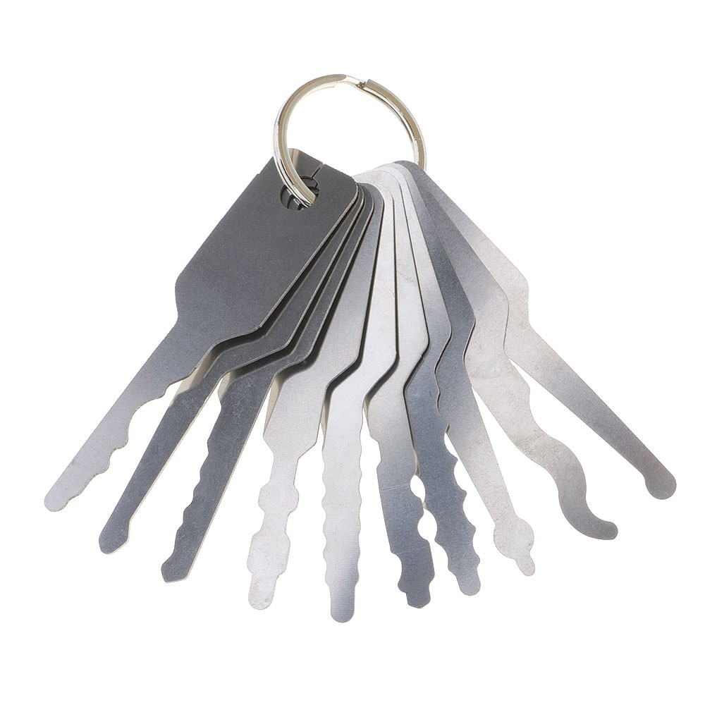 

Master locksmith 10pcs Jiggler Keys Lock Pick For Double Sided Lock Lock Picks Tool