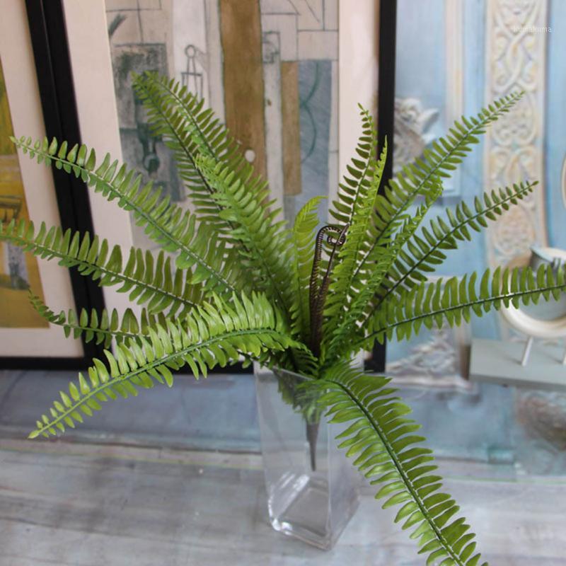 

Artificial Persian Fern Leaf Bouquet Simulation PVC Focus Plant Decoration Home Office Wedding Party DIY Decoration Accessories1, Green