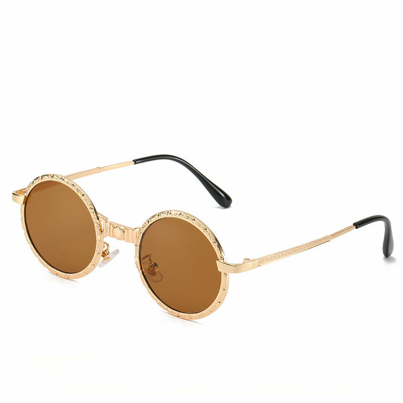 

Personalized Steam Punk Sun Glasses Fashionable Metal Round Frame Sunglasses Universal Sunglasses For Men's And Women's UV400