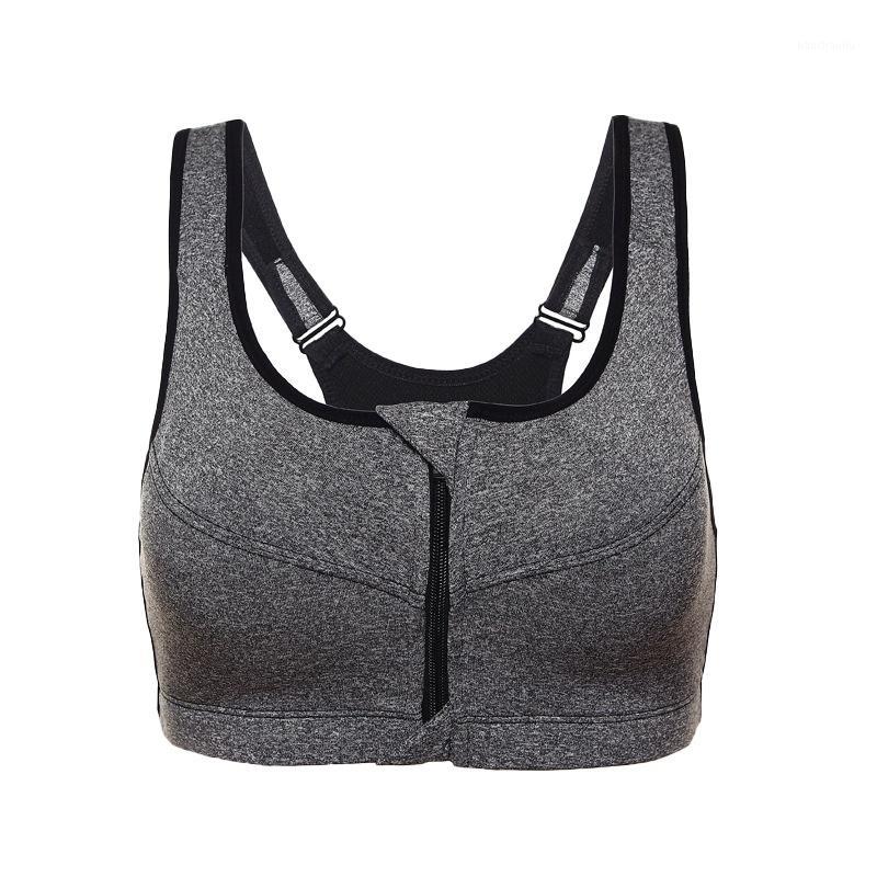 

Women Front Zip Padded Seamless Sports Bra Yoga Gym Fitness Workout women's running bra Vest Top for women Female HOT1, Black
