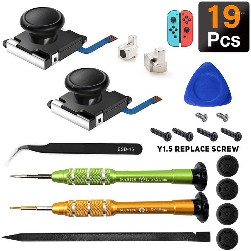 

19pcs/set 3D Replacement Joystick Analog Thumb Stick for Switch Joy-Con Controller Screwdriver Repair Tools Kit1