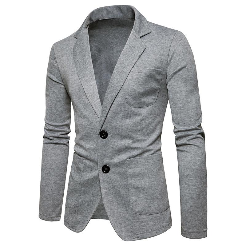

Mens Fashion Autumn Winter Quality Luxurious Woolen Blazer Wedding Prom Singers Blazers Costume Two buttons casual, Black