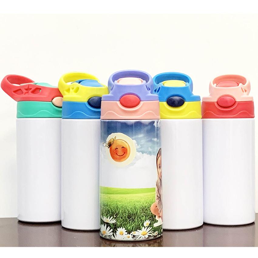 

sublimation tumbler Sublimation Blanks Children Water Cups Straw Insulation Cup Stainless Steel Bottle Mug DIY Tumbleres By Sea HH21-58, As picture