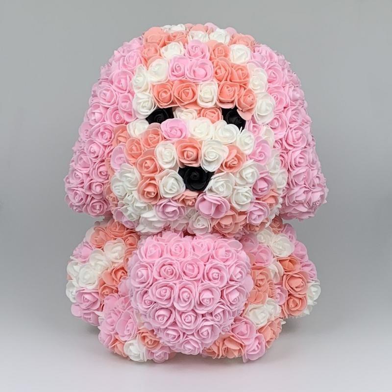 

2021 Creative 40cm Rose Pug Handmade Standing Rose Dog Best Birthdy Gifts Valentine's Day Gifts for girlfriend New Year, Style2