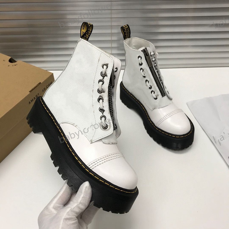 

Popular brand men's boots Martens leather winter warm shoes motorcycle ankle boots Doc Martens fur men's muffin platform shoes, Black