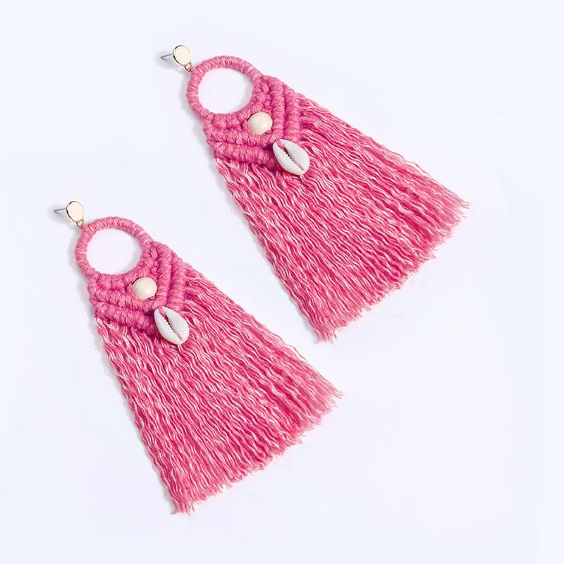 

Dangle & Chandelier Bohemia Long Tassel Earrings For Women Shell Wood Beads Fringed Statement Ethnic Jewelry 2021 UKEN