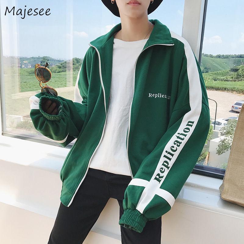 

Big Size Men Jacket Letter Stylish Large Loose Casual Streetwear High Fashion Mens Jackets and Coats Autumn Clothes Korean Style, 503green