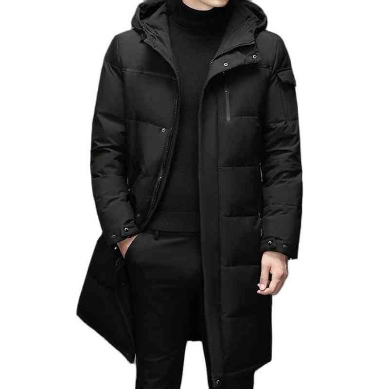 

Duck down et, men's Hoodie, winter long coat, warm and thick, parka brand, large 5XL, white, brand new, Black