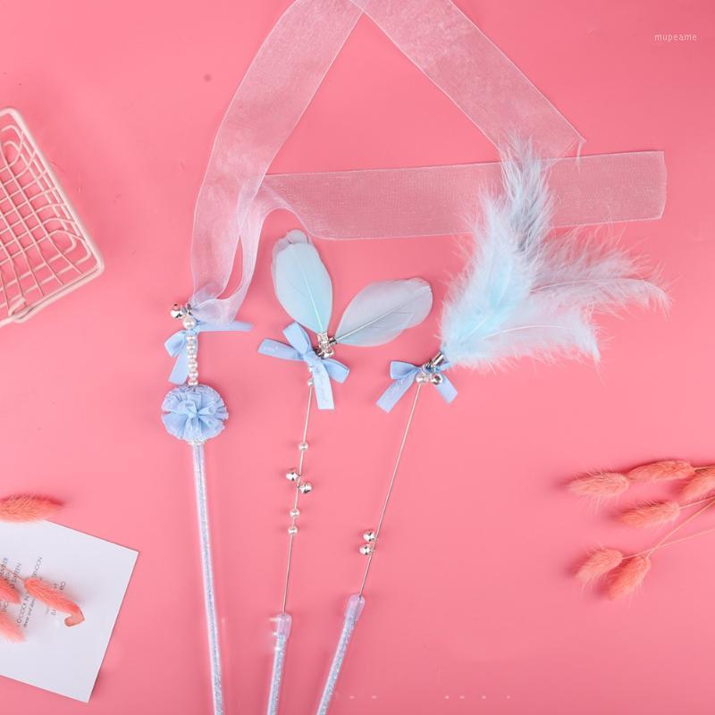 

3 Pcs Pet Supplies Portable Attractive Playing Training Cat Rod Teasing Stick Tassel Feather Catcher With Bells Interactive Toy1