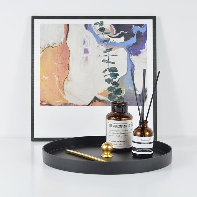 

Nordic ABS Metal Jewelry Tray Portable Storage Rack Cosmetics Basket Dessert Plate Home Organizer Decoration Tool For Necklace