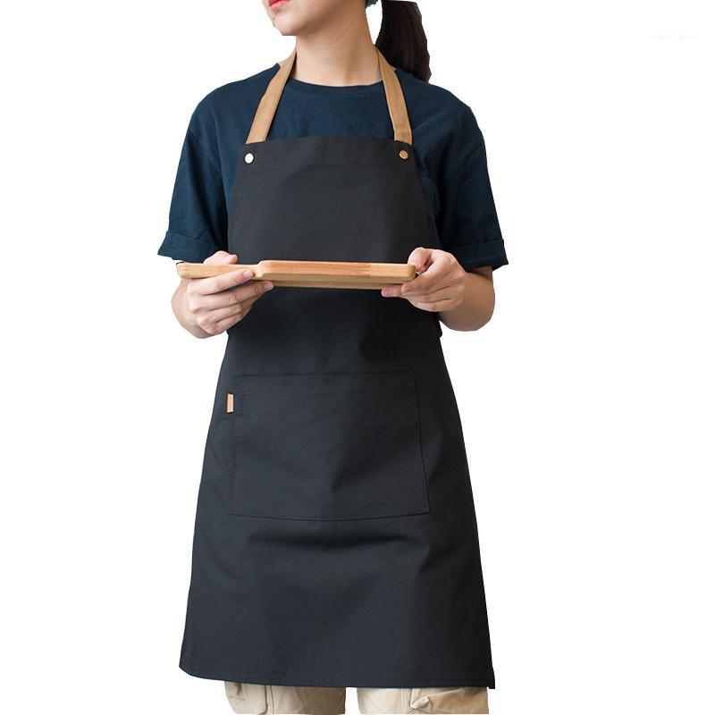 

2020 New Canvas Hairdresser Smock Beauty Salon Aprons For Women Pet Groomers SPA Salon Uniforms Protective Custom Logo Firm Name1