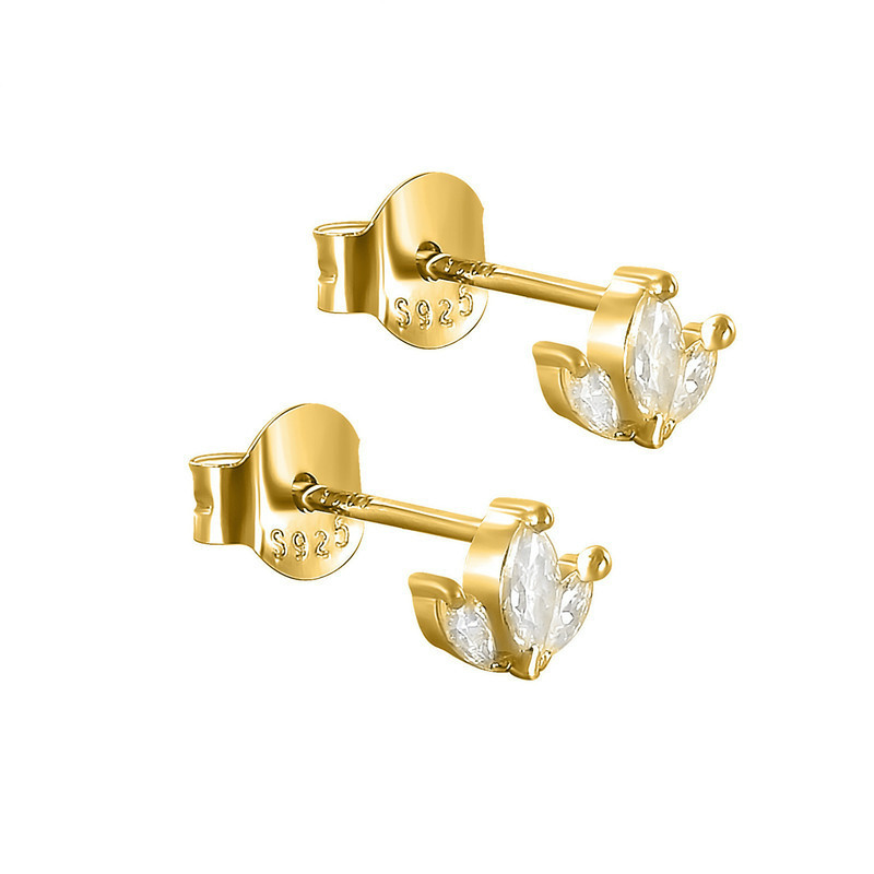 

Februaryfrost Brand Designer 100% 925 Sterling Silver Small Zircons Stud Earrings for Women Fashion Designer Women Beautiful Earrings