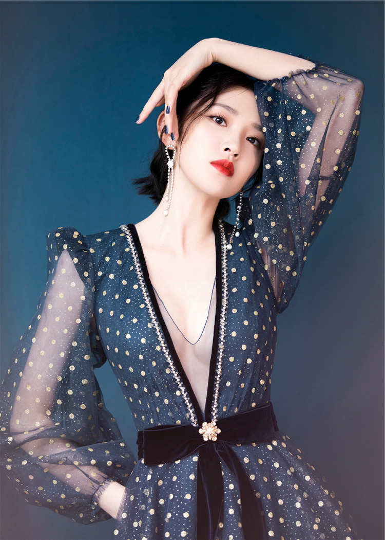 

Younger High Quality Female Designer Midi Long Stitches Sexy Mesh Deep V-neck Perspective Crocheted Bow Elegant Party Tracks Dressed Rjdj, Blue