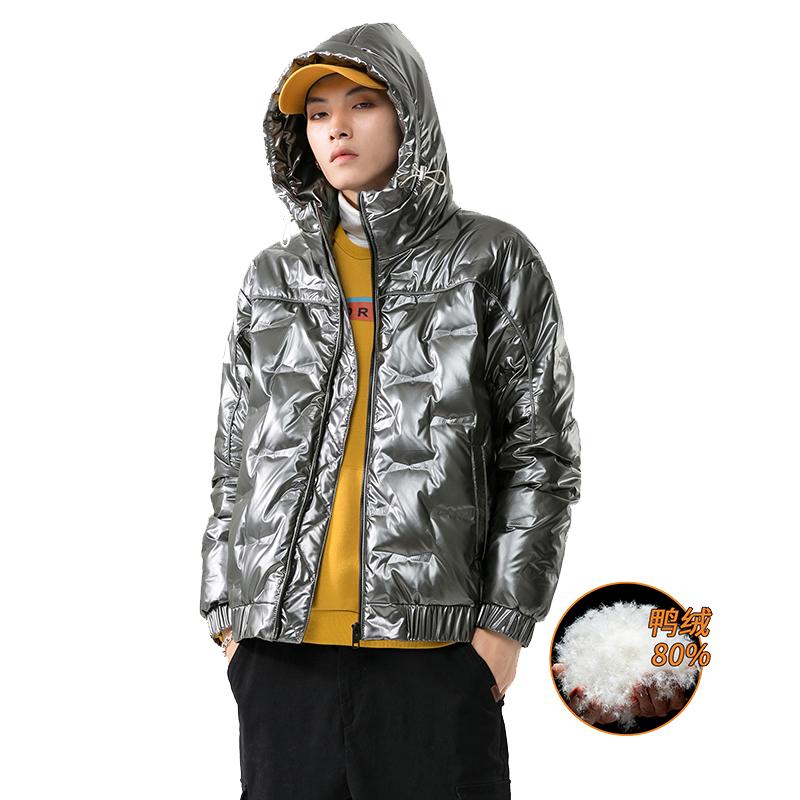 

New Fashion Down Jacket Men's Tooling Winter Down Coat Men's Handsome Jacket, Black