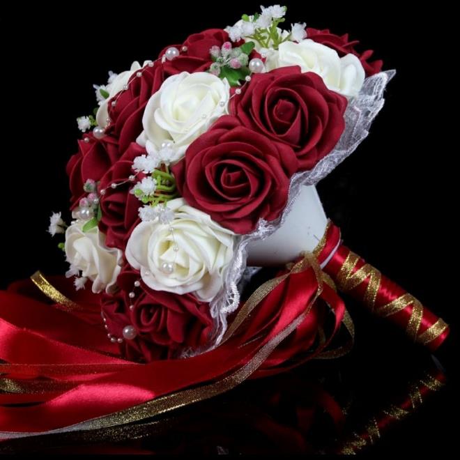 

European wedding accessories bride holding flower PE Bubble simulation wedding photography props bouquet bouquet wine red + white pink