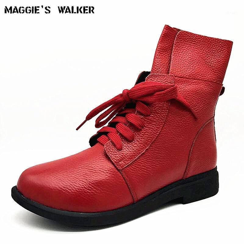

Maggie's Walker Women Fashion Genuine Leather Ankle Boots Women Autumn Warm Boots Size 35-401, Black