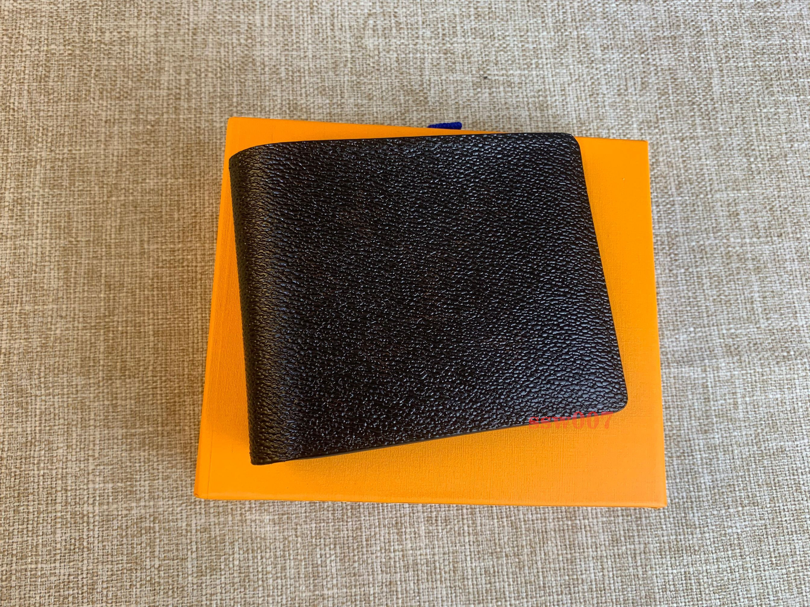 

Free Shipping!2019 Genuine Leather Men Short Wallet M men's credit Card holder Suit Wallet 60895, Red;black