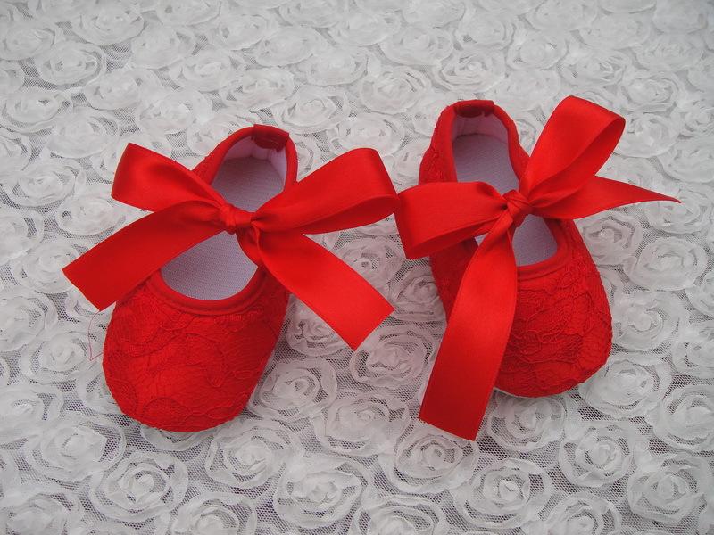 

Baby Lace Shoes Infant Girls Boys Silk Soft First Walker Shoes with Ribbon Bow Newborn Cotton Crib /18M 4sizes 30Pcs/lot, Multi