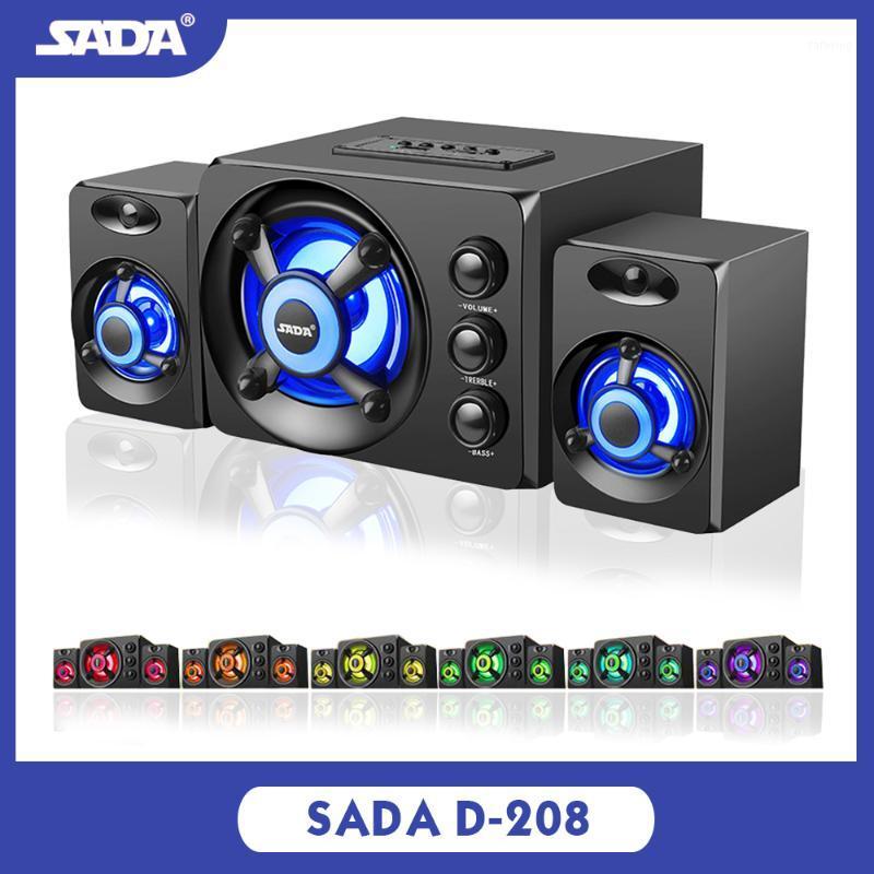 

SADA D-208 3 in 1 Home Speaker Set Super Bass Subwoofer with Colorful LED Light 3.5mm Wired Speakers TF Card Slot Soundbar1