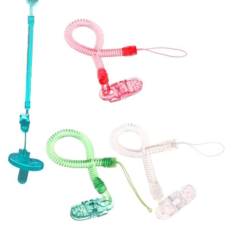 

New Baby Infant Toddler Dummy Pacifier Spring Soother Nipple Clip Chain Holder Strap Baby Chew Toy For