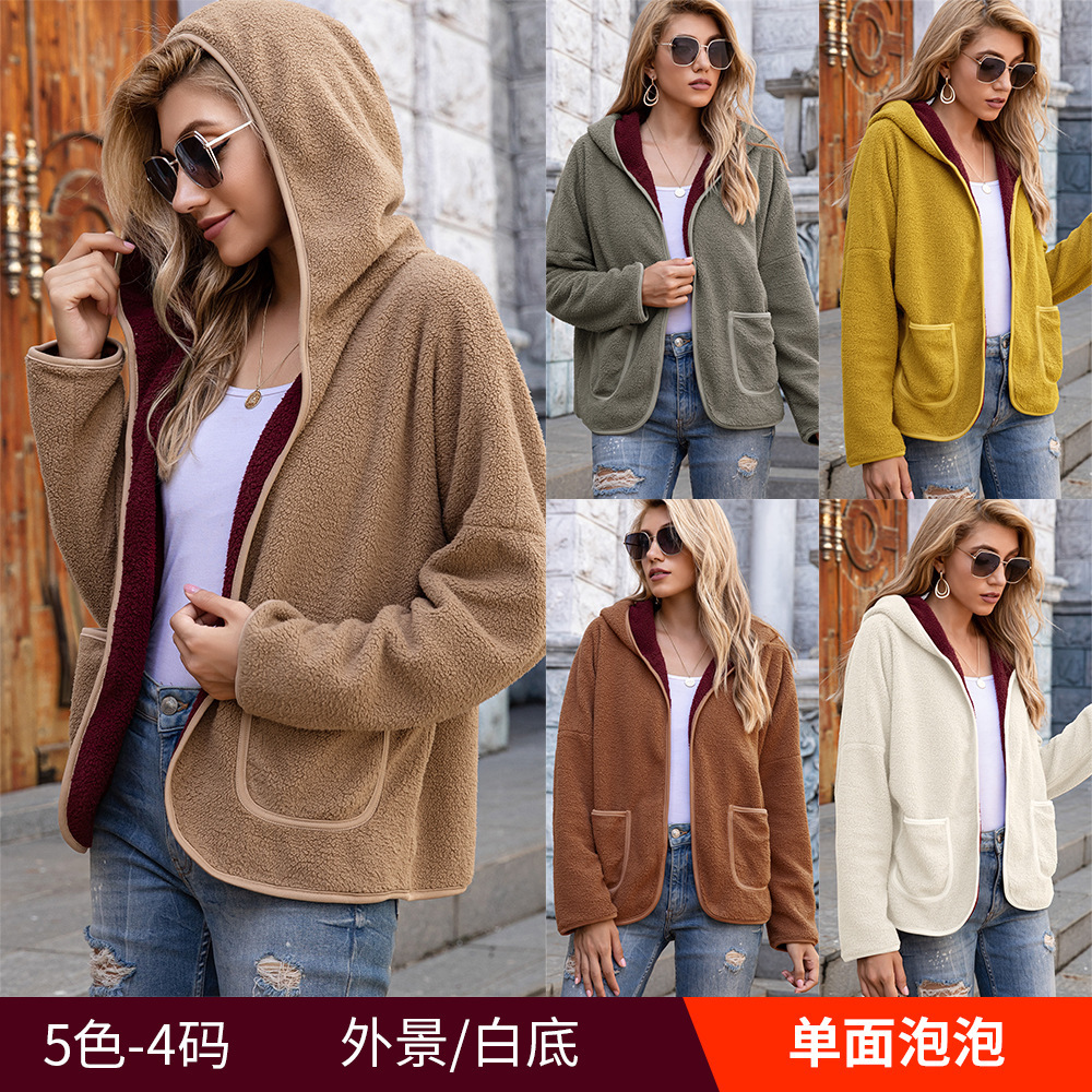 

2021 The New New Man in Hoodie Jacket Hoodies Bubble Sweatshirts Casual High Teddy Plus Size Match Qx5n, Brown