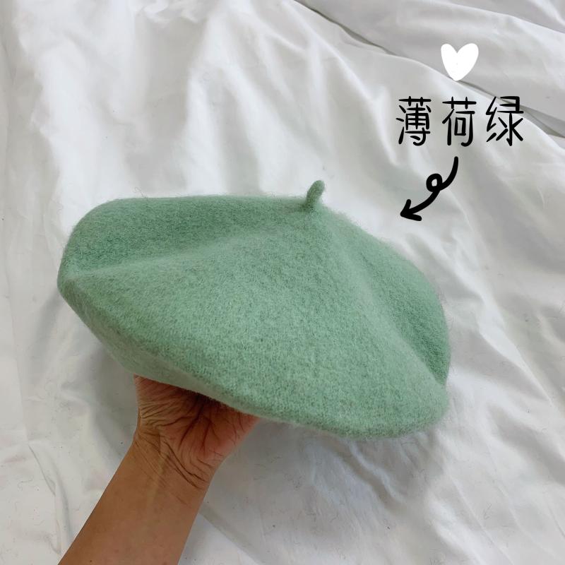 

Berets Korean Sell Luxury High Quality Elegant French Painter Beret British Women Solid Color Lightweight Casual Artist Woolen Hat, 10