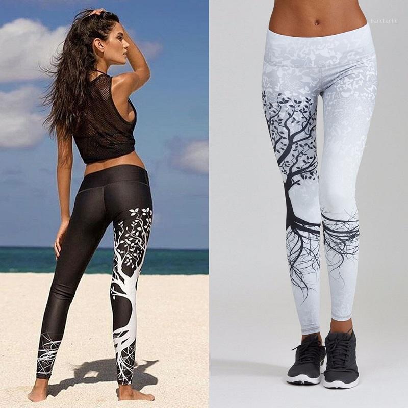 

Yoga Pants Women Printed Sports Gym Fitness Workout Exercise Athletic Pants Sport Leggings Running Gym Tights Yoga1, Black