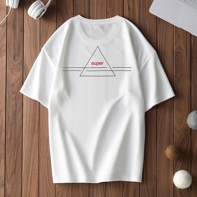 

2021 Luyzjzen New Summer Arrived Short Style Loose Men's Finest T-shirt Simple Creative Design Topk136 T-shirts 371K, White