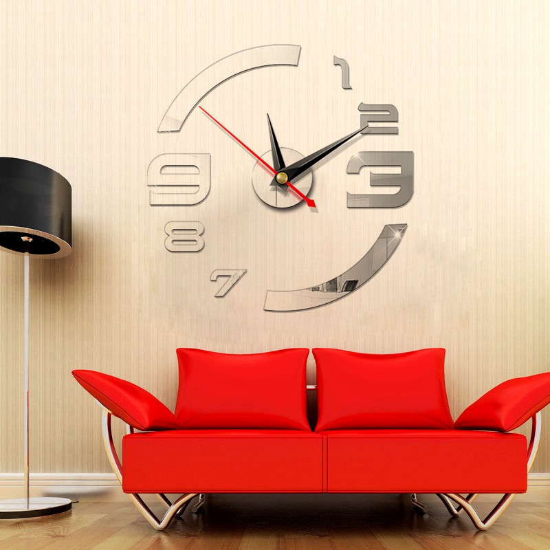 

Modern DIY Interior Roman Wall Clock Wall Clock 3D Sticker Home Mirror Effect 5 Color High Quality 3D Wall Stickers