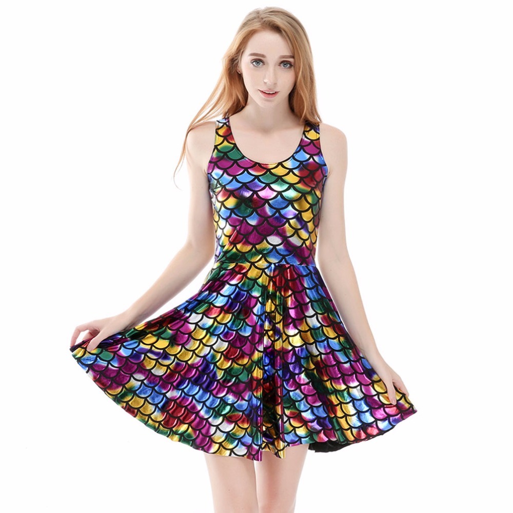 

2020 Scores Sexy Tengo Mini Fish Scales Night Club Dress Beach Dressed in Punk Clothes of Vintage Women Safr, Yldb009