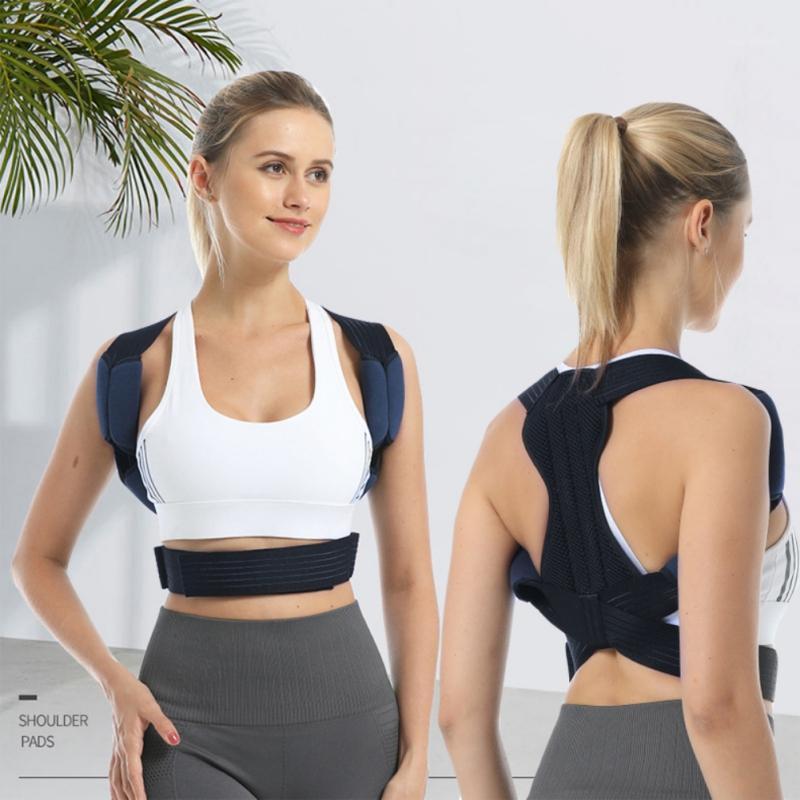 

Posture Corrector Shoulder Back Support Pain Straightener Adjustable Reliever Spine Humpback Orthopedic Brace Backs sport activity1, As pic