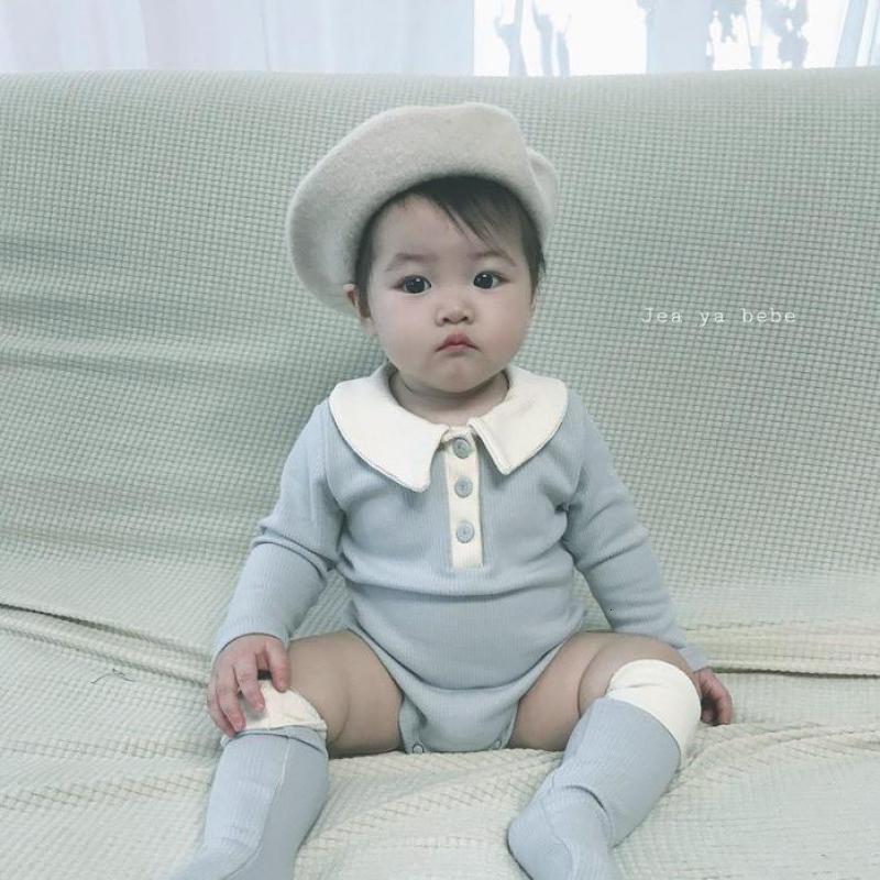 

2021 New Cotton Girl Autumn Long Sleeves Solid Baby Jumpsuit Kids Clothes Bodysuit + Socks 2pcs Set Zzu5, 24364.63pink