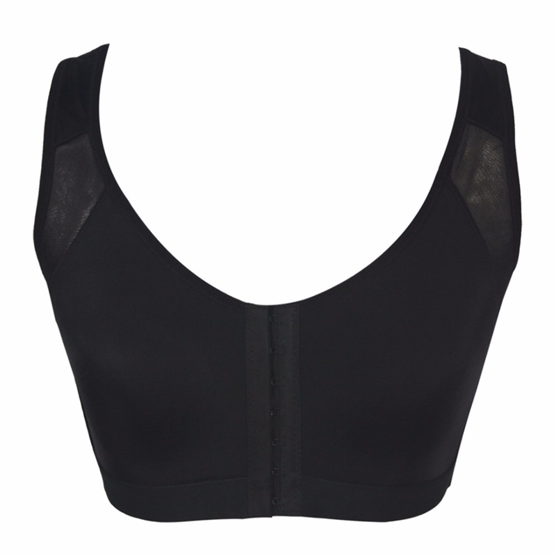 

Women Post Surgical surgery Front Open Full Support Recovery Bra non-padded wire free Post Breast Augmentation Operative bra E08 Y200415, Red;black