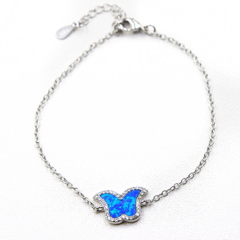 

WALERV Female Fashion Accessories Color Hand Chain Real Blue Fire Opal Charm Bracelets Cute Chain For Women
