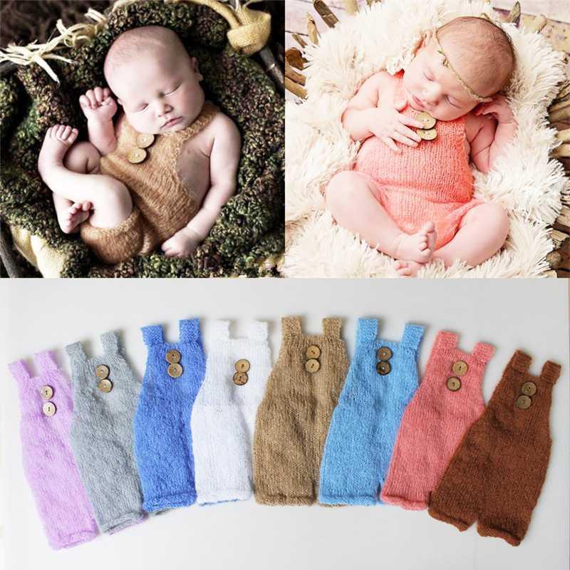 

2020 Super Soft Mohair Baby Cloth Sets Newborn Baby Photography Props 0-3M Infant Photography Accessories Solid Color Fotografia1, Brown