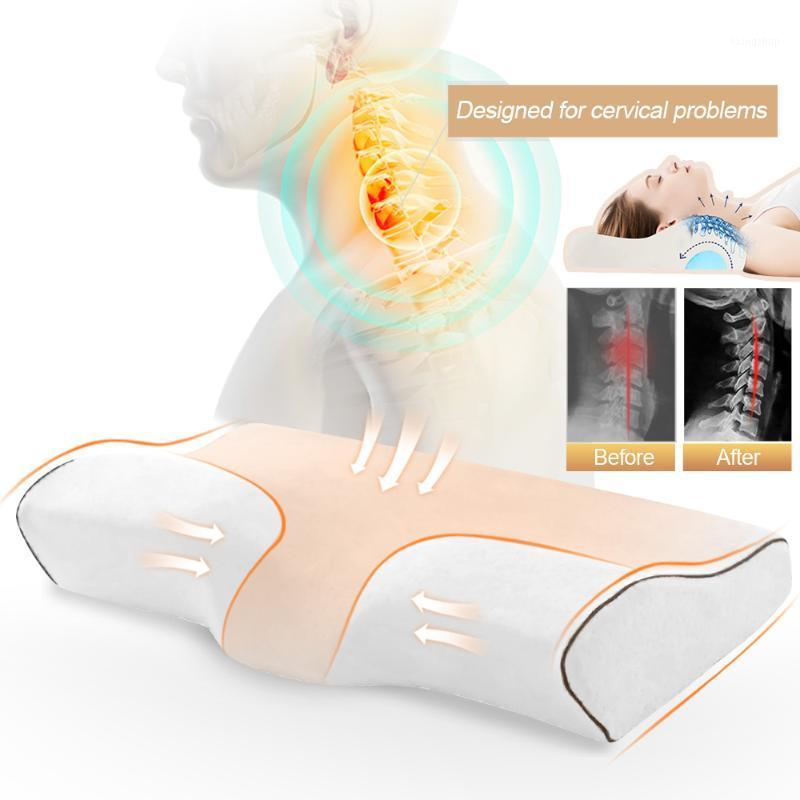 

1pcs Pillow Massage Memory Foam Pillow For Sleeping Neck Pain Relief Cervical Butterfly Shaped Bed Pillows1