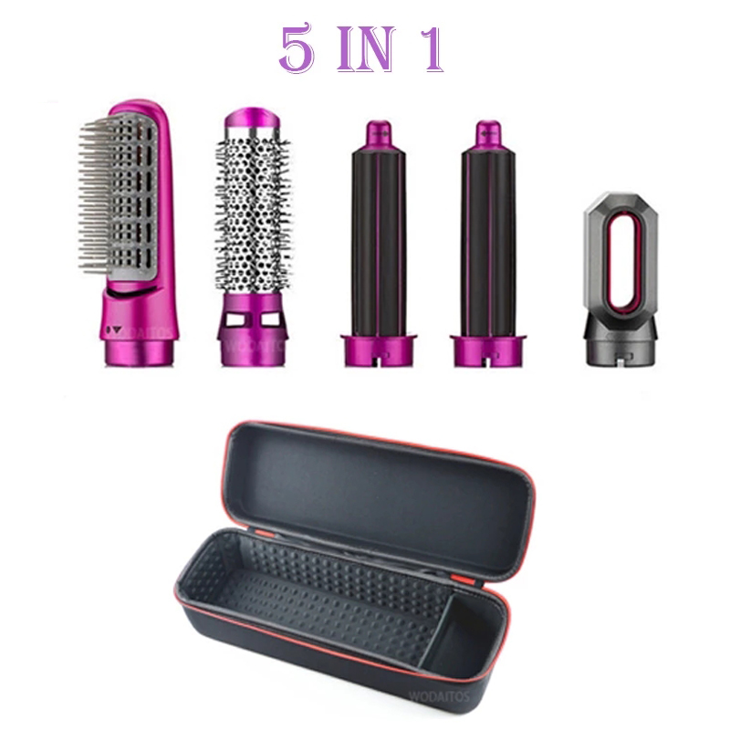 

Hair Dryer 5 In 1 Electric Hair Negative Ion Straightener Brush Blow Air Comb Curling Wand Detachable Kit
