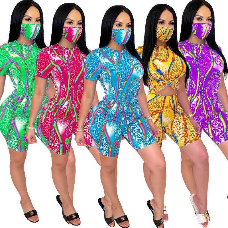 

16A3188 Summer Women Casual Two Piece Set Top and Fashion Tie-dyed Print O-neck Pants Tracksuit Sweatsuit Outfits, Red
