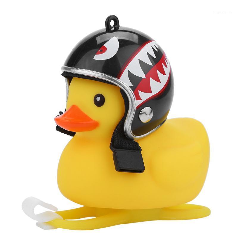 

1pc Cartoon Yellow Silica Little Duck Helmet Head Bicycle Light Shining Mountain Bike Handlebar Duck Head Light Bell Accessories1