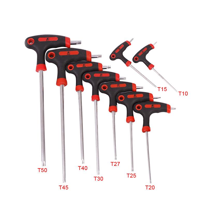 

T10/T15/T27/T30/T40/T45/T50 Long Arm Star Torx Allen Hex Key Wrench Spanner Hexagon T Type Wrenches Screwdriver Driver Tools