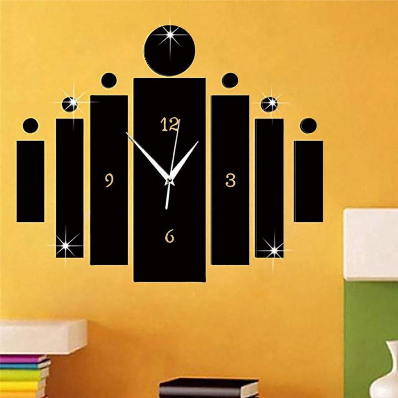 

Digital Wall Clock Mirror Wall Sticker Luxury 3D Mirror Silver Clock Modern Design Home Decor Watch Sticker c50